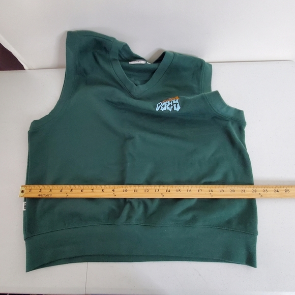 Obey Pine Green Vest Size M Slide Fleece Embroidered Dog Sleeveless Top Preppy - Picture 7 of 11
